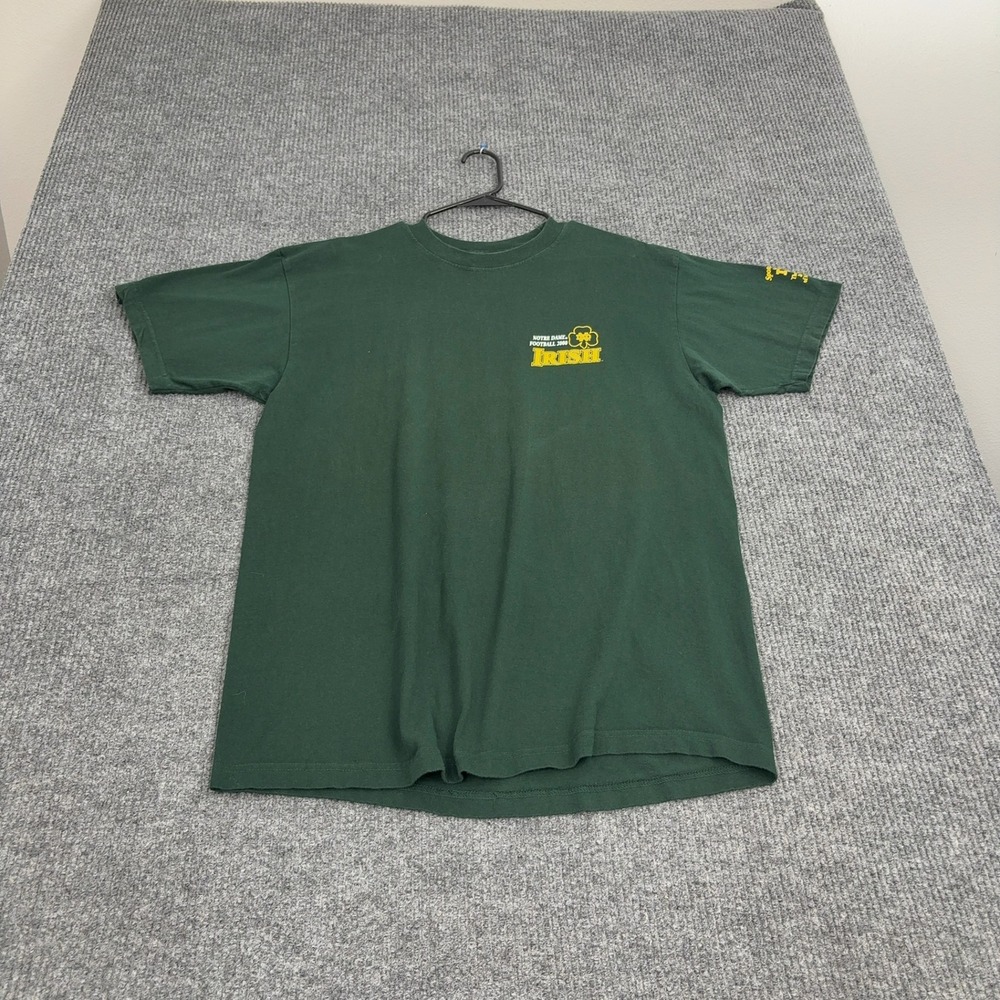 Vintage Notre Dame Football Cadre Athletic T Shirt Mens XL Green 100Cotton Gorp